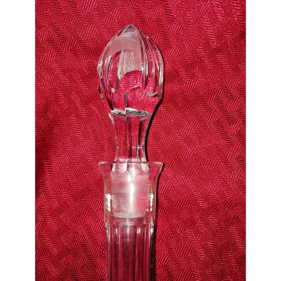 Vintage Lead Cut Crystal Star Decanter With Stopper 14.5" Tall Unmarked - Picture 4 of 9